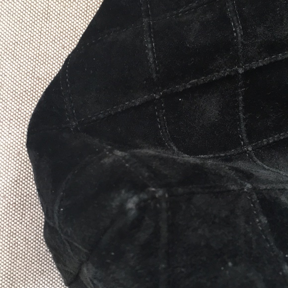 Vintage Black Chanel Quilted Suede Hobo. - Picture 12 of 13